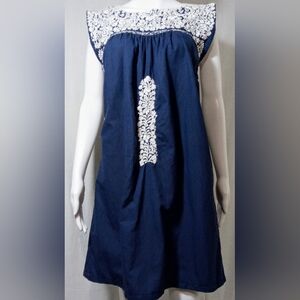 Mi Golondrina Navy Blue Mini Dress